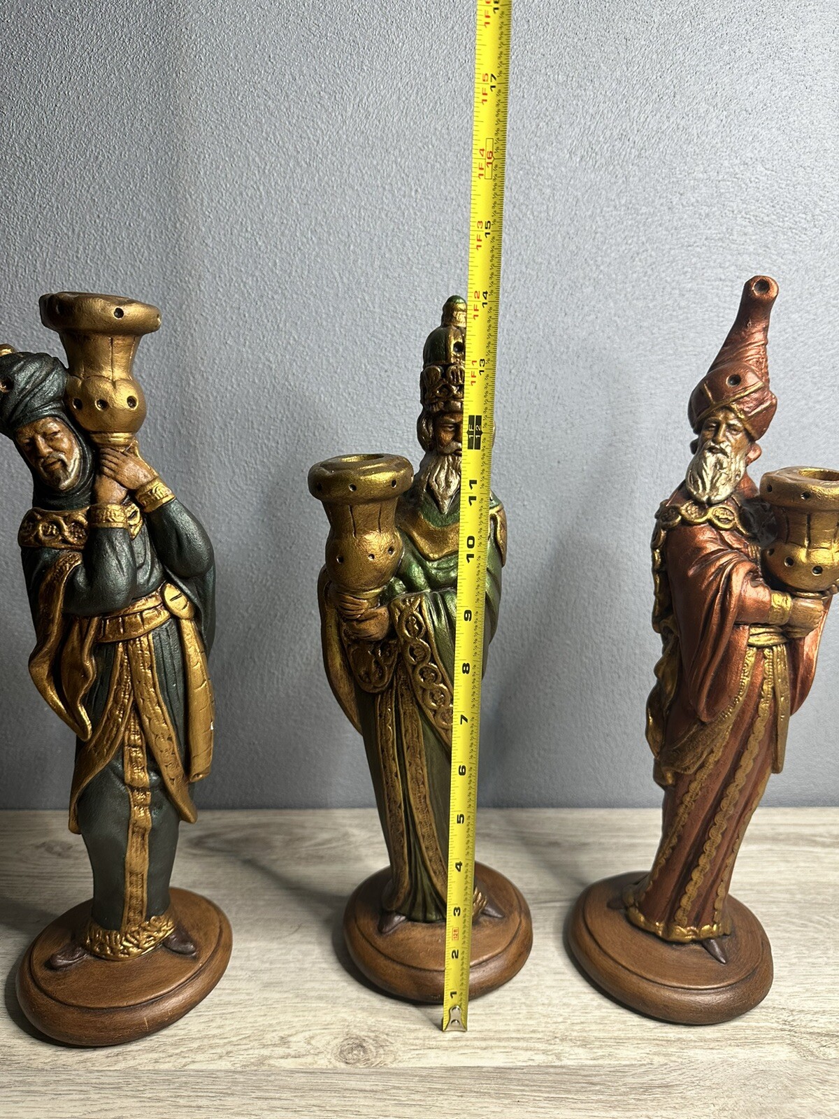 Three Wise Men Magi Kings Candle Holder Nativity Set 14&rdquo; tall