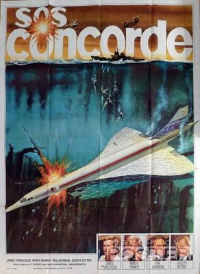 CONCORDE AFFAIR - AIR PLANE / SCUBA DIVER - ORIGINAL LARGE FRENCH MOVIE POSTER