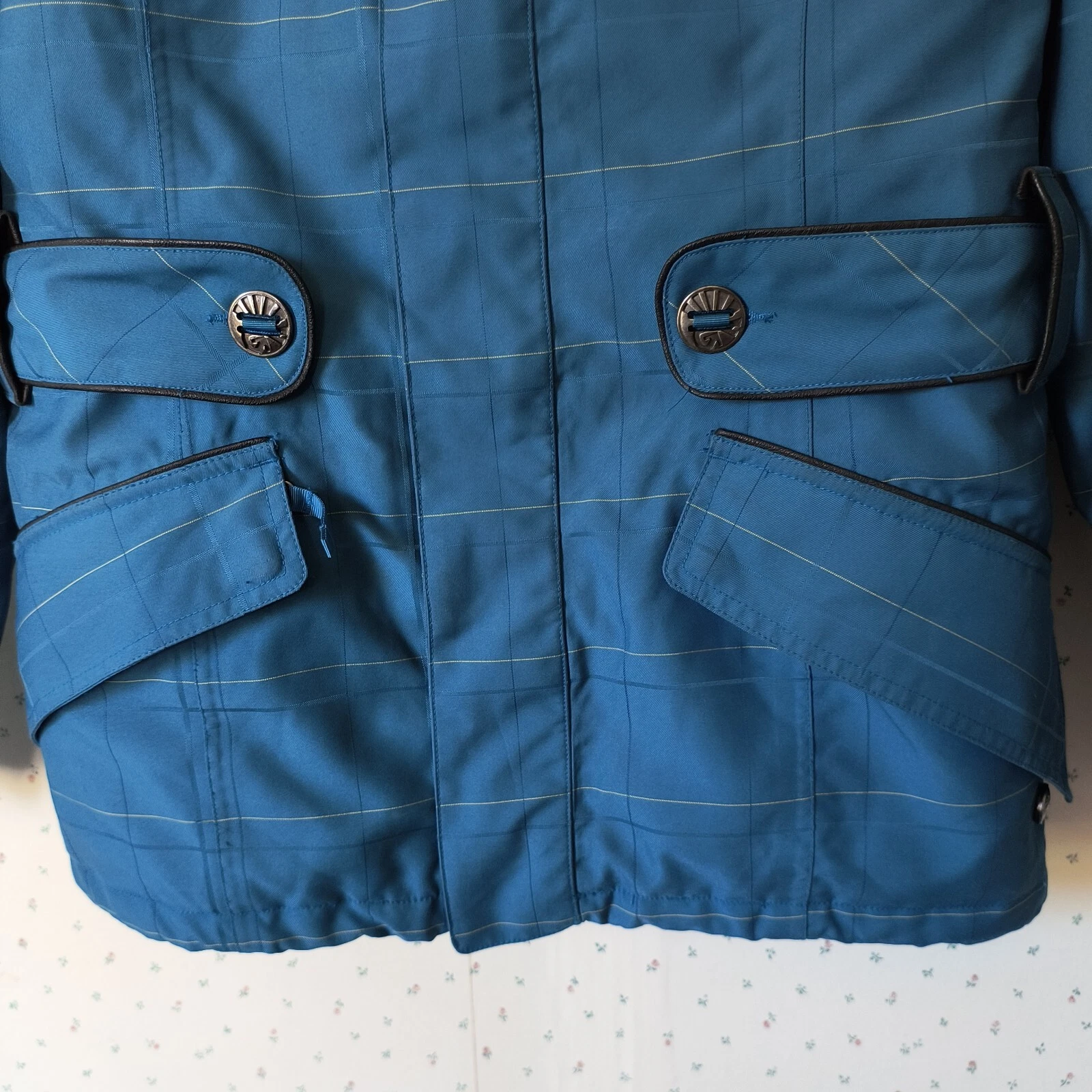 burton dryride faux fur lined plaid coat zip pockets jacket