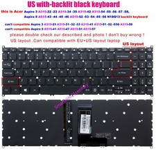 US backlit Keyboard For Acer Aspire 3 A315-34-55-56,Aspire 5 A515-52-53-54-55-56