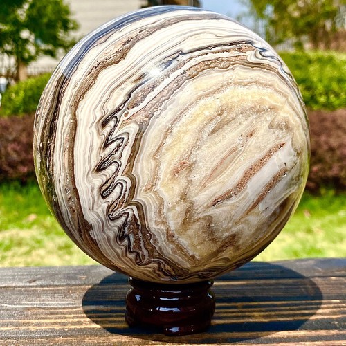 7.22LB Natural zebra stone agate crystal mineral quartz ball decoration - 第 13/13 張圖片