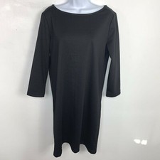 Gap Womens Dress Sz XS Black Round Neck Long Sleeve Midi Classic NEW