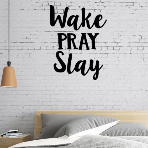 Wake Pray Slay Vinyl Wall Art Decal Motivational Religious Wall Art Decal - Afbeelding 1 van 11
