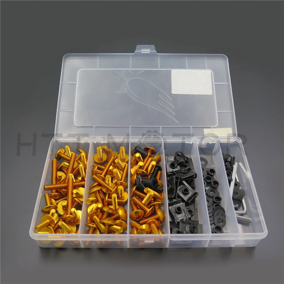 Kit completo de pernos de carenado de aleación CNC tornillos de carrocería tuercas para Kawasaki DORADO Foto 3 de 4