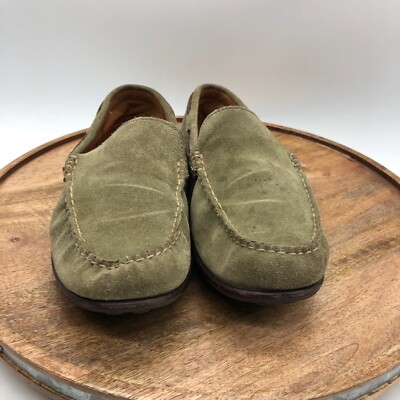 Frye Brown Leather Suede Comfort Slip Moccasin Loafers House  display picture 1