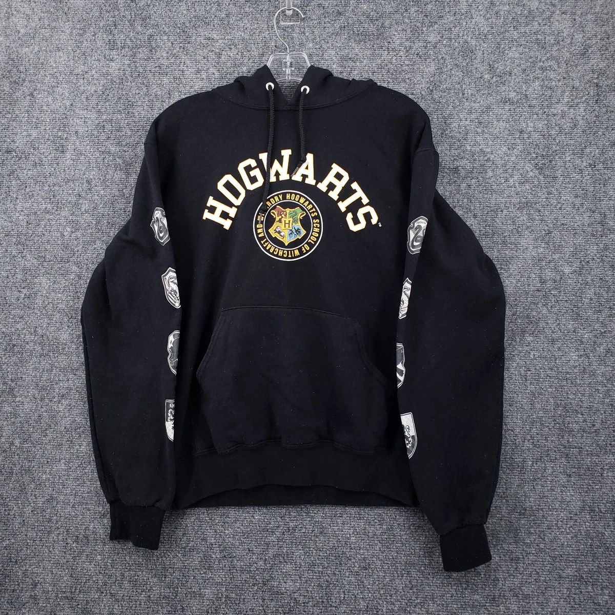 Harry Potter Hoodie Men S Small Black Hogwarts School Of Witchcraft And Wizardry