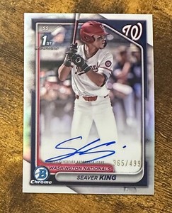 2024 Bowman Chrome Draft Autographs Refractor #CPASK Seaver King /499 RC X12516