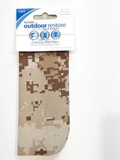 2 pcs pkg Bondex Iron-On 5"x7" Desert Camo Canvas Repair Patches 