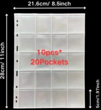 M&uuml;nzenh&uuml;llen 20 F&auml;cher 10 Seiten M&uuml;nzbl&auml;tter 4,8x5,5cm M&uuml;nzeinlagen M&uuml;nzalbum