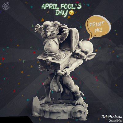 3D Printed Cast n Play April Fool's Treasure Goblin 28mm 32mm D&D