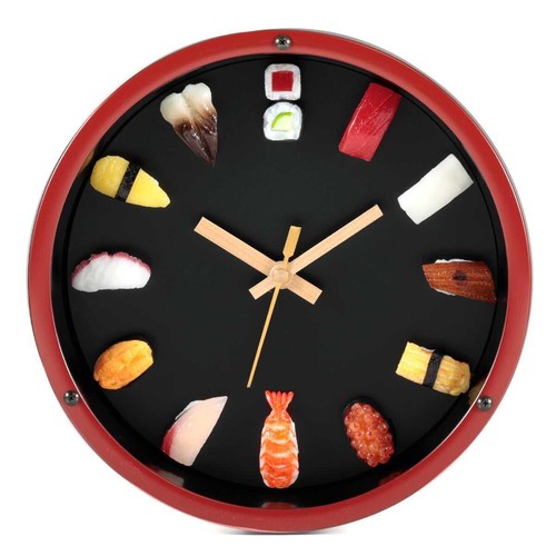 Food sample Sushi Wall Clock Japanese craftsman 12 nigiri-sushi made in JapanNEW - Picture 2 of 10