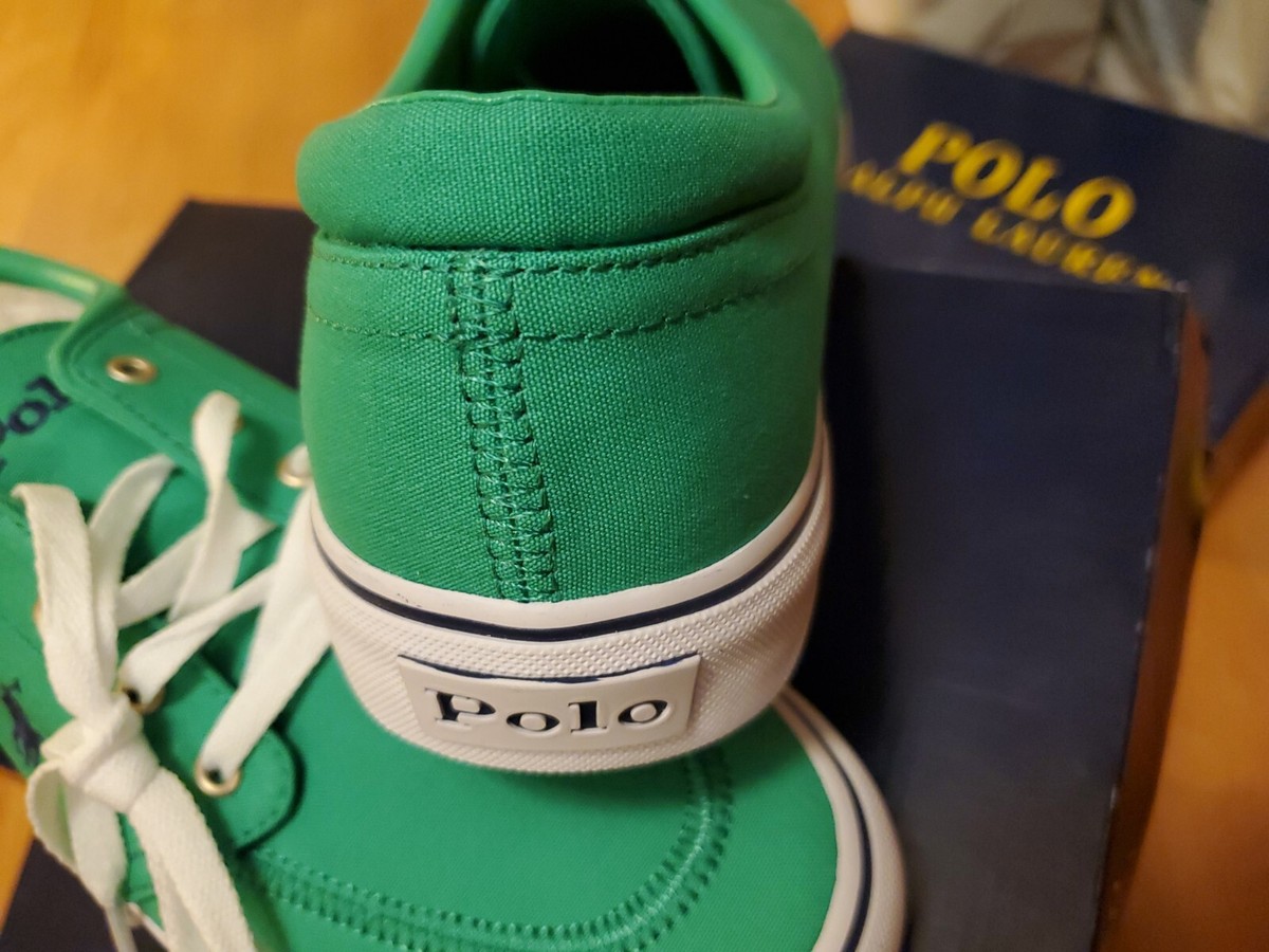 NEW POLO RALPH LAUREN KEATON MENS GREEN SNEAKERS SHOES 9.5 D