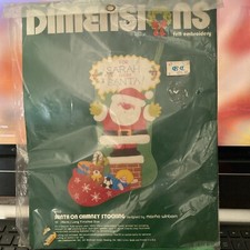Dimensions Stocking Kit Felt Embroidery Santa on Chimney Toys Christmas 9502 16  