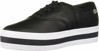 ladies black lacoste trainers