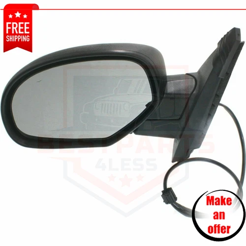 Power Mirror LH for 07-14 Chevy SIlverado/Suburban, Manual Folding, Heated, Left