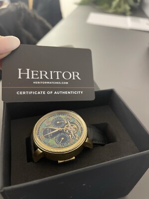 HERITOR AUTOMATIC AURA MEN'S SEMI-SKELETON LEATHER-BAND