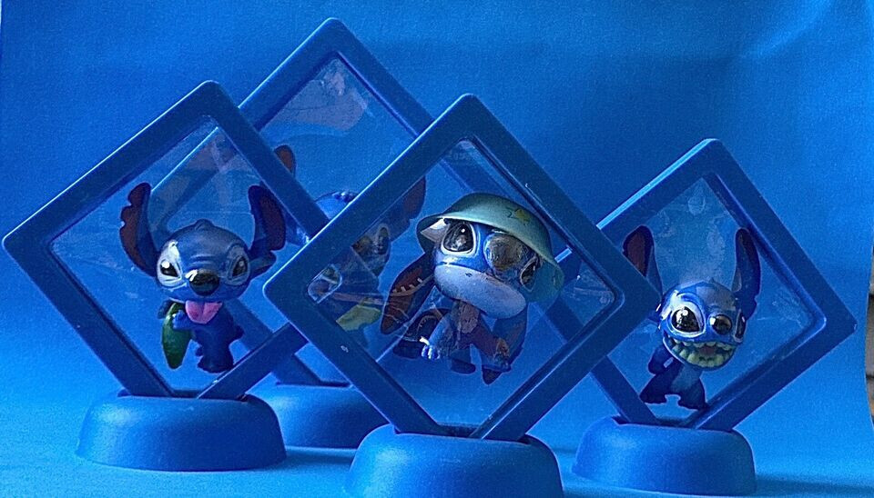 4 figuras flotantes enmarcadas Disney Lilo & Stitch - Stitch Experiment 626 azul 1q