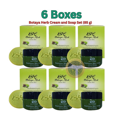 6 Boxes Botaya Herb Cream & Soap Big Set 85g Nourishing & Reduce Acne Freckles