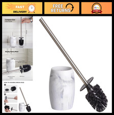 Toilet Bowl Brush Set with Stainless Steel Handle, 360 Deep Cleaning, Compact H