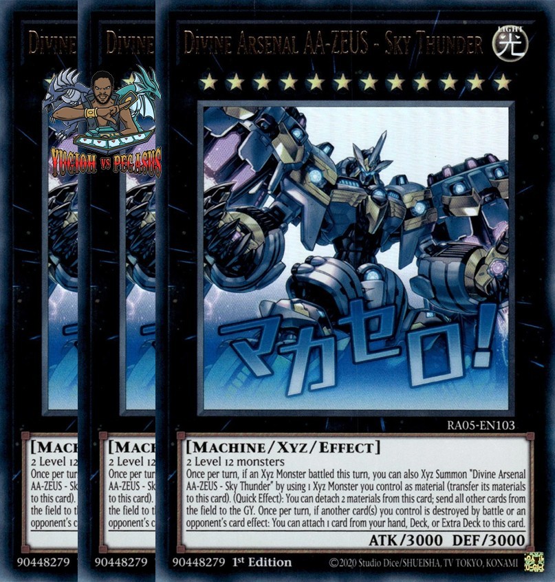 Yugioh! 3x Divine Arsenal AA-ZEUS - Sky Thunder RA05-EN103 Ultra