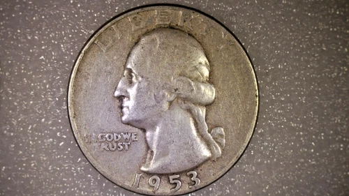 1953-s Washington Quarter Fine Filled D Mint Mark 90% Silver