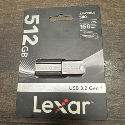 Lexar 512GB JumpDrive S80 USB 3.2 Gen 1 Flash Drive, External Storage,