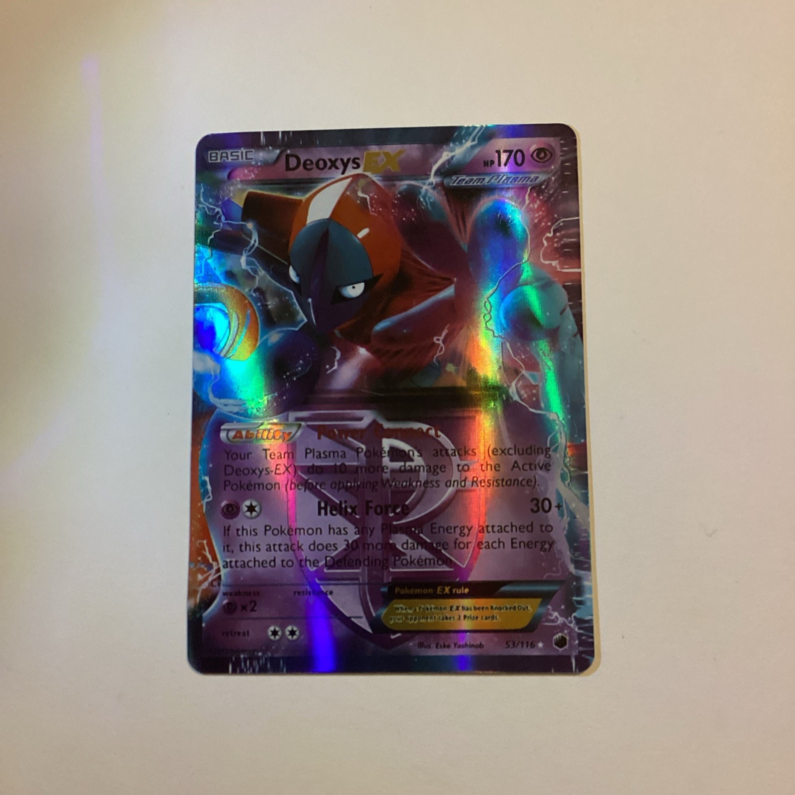 Pokémon TCG Deoxys EX Holo Ultra Rare 53/116 Plasma Freeze NM Condition