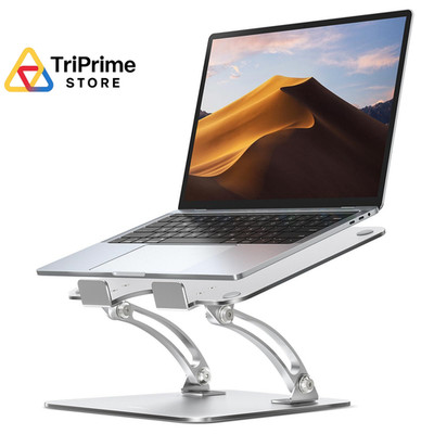 Nulaxy Ergonomic Adjustable Laptop Stand for Desk, Dual Foldable A-Silver