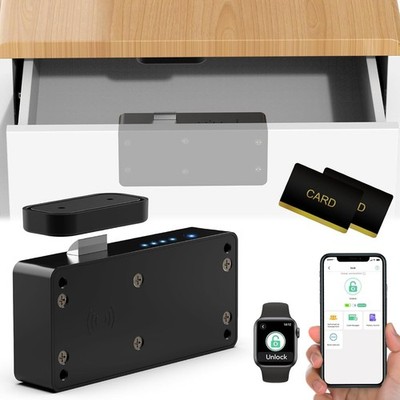 Smart Cabinet Lock, Hidden RFID Drawer Lock, Electronic Keyless Bluetooth Chi...