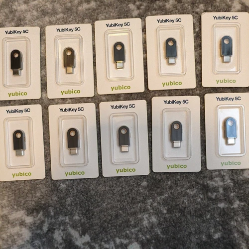 Brand New & Sealed - Yubico YubiKey 5C USB-C X 10