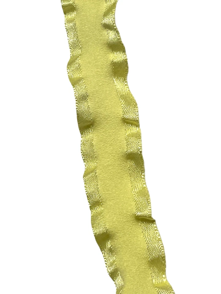 Double Ruffle Ribbon 7/8" Light Yellow 5 Yards - Image 1 of 1