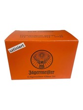 6xJägermeister Schnapsgläser 2cl Stielglas Shot Schnaps Likörglas Milchglas OVP
