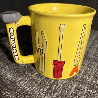 Menards 3D Embossed 16 oz Yellow Tool Cup Coffee Tea Mug