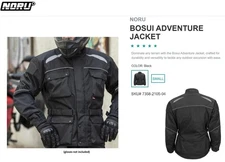 Noru Bosui Men's Waterproof Adventure Motorcycle Jacket, Black-SM