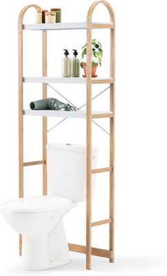 Bellwood Over-The-Toilet Shelf for Bathroom or Powder Room, White/Natural