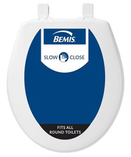 Bemis 730SLEC Slow Close Toilet Seat, Easy Clean Hinges and Durable Plastic Seat