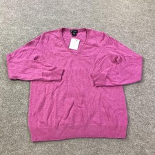 C By Bloomingdales Cashmere Sweater Womens 2XL Rose Heather V Neck Pink Pullover