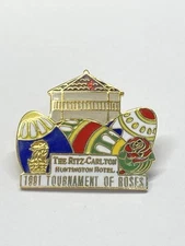 Vintage 1991 Tournament Of Roses Enamel Pin Ritz-Carlton Huntington Hotel Eggs