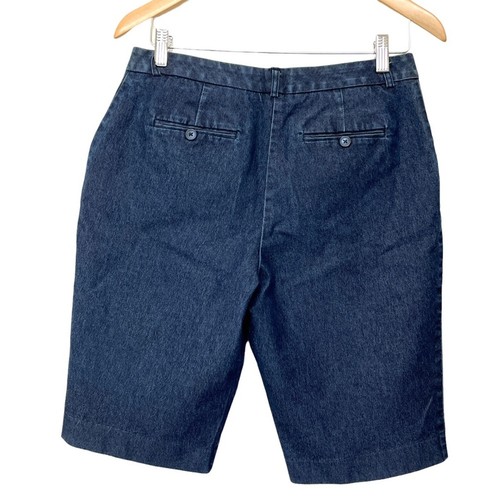 Josephine Chaus Classic Bermuda Shorts Sz 6 Women’s Chino Style Denim Dark Blue - Picture 3 of 8