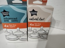 NEW Tommee Tippee 4 PACK Natural Start Anti Colic Fast Flow Nipples 6M