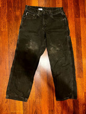 VTG 2009 Carhartt 32x30 B159 DKB Dark Brown Distressed Loose Carpenter Pants