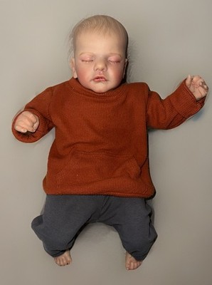 Sleeping Reborn Lifelike 17'' Baby Doll by Gudrun Legler With Soft Body EUC