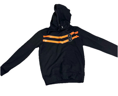 BIKKEMBERGS hoodie sweatshirt size M black with orange logo