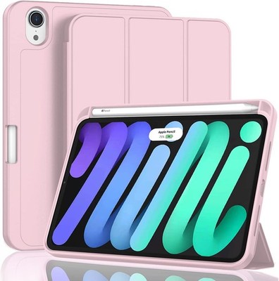 Case for iPad mini 7 2024/iPad Mini 6 2021 8.3 Inch with Pencil Holder, Pink