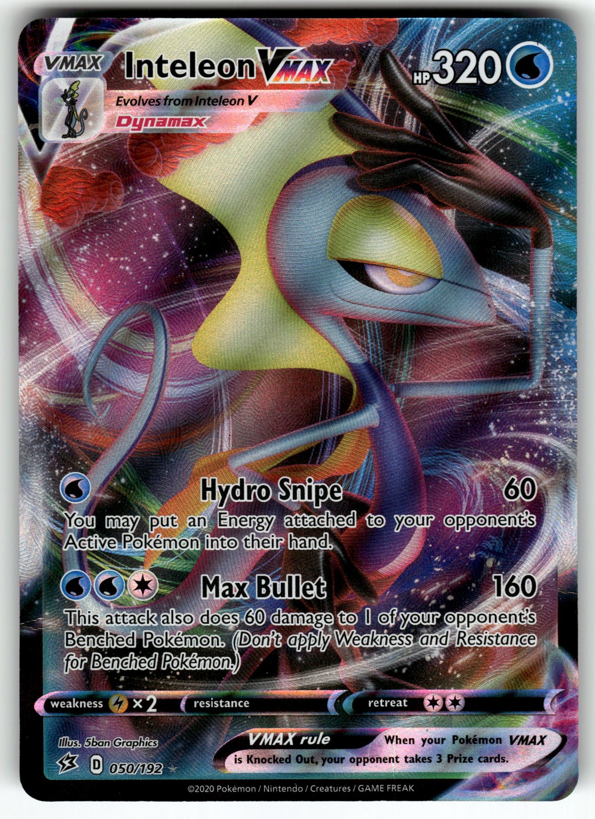 Inteleon VMAX 050/192 SWSH02: Rebel Clash NM Pokemon Card TCG