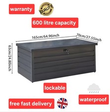 Large Garden Storage Box 600L Outdoor Lockable Chest Waterproof Shed Store Tools