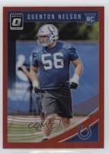 2018 Donruss Optic Rookies Red Prizm 4/99 Quenton Nelson #101 rf2