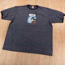 vtg y2k WALT DISNEY Mickey Mouse main street disney ringer t-shirt LARGE