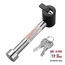 Hitch Receiver Pin Lock Stainless 5/8 Inch Trailer Receiver Lock 1 Pack Silver