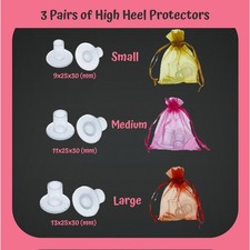 3 Sets Soft Clear High Heel Protector S/M/L Noise Reducing Heel Covers